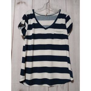 DNA Courture Shirt Ladies 2x Navy White‎ Tshirt